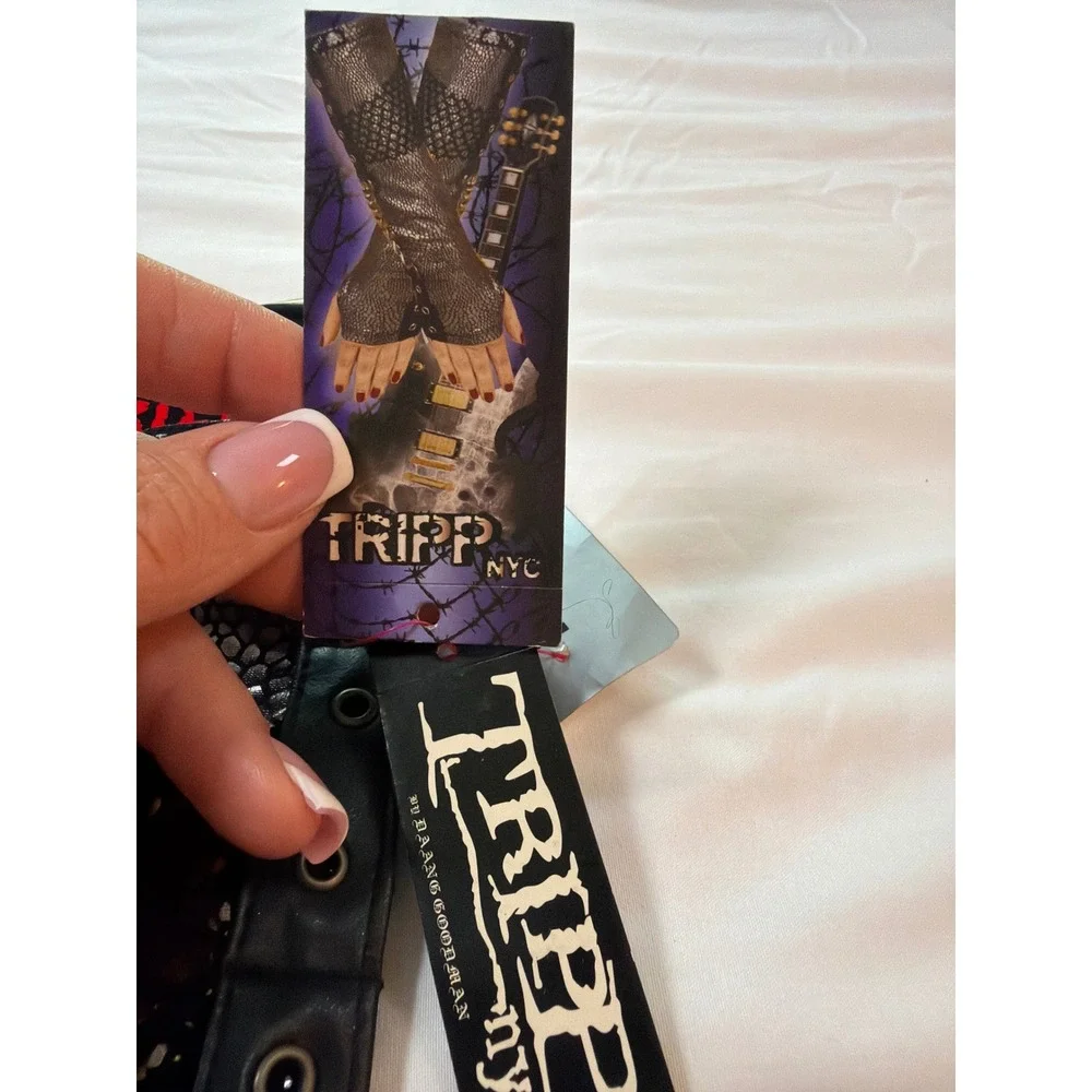 Tripp NYC Metallic Snakeskin Lace Chain Fingerless Arm Warmers Goth Hot Topic